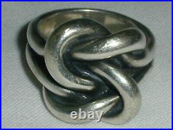 Vintage Retired James Avery Sterling Heavy Original Love Knot Ring- Size 7 1/2