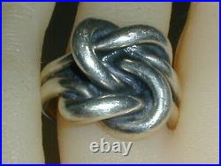 Vintage Retired James Avery Sterling Heavy Original Love Knot Ring- Size 7 1/2