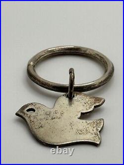 Vintage Retired James Avery Sterling Silver Bird Dove Keychain Ring