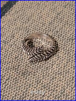 Vintage Retired James Avery Sterling Silver Double Leaf Wrap Ring Size 6 1/2 Vintage Retired James Avery Sterling Silver Double Leaf Wrap Ring Size 6 1/2