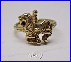 Vintage Retired James Avery Yellow 14k Gold Carousel Horse Ring Size 6.5
