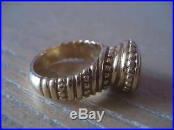 Vintage Retired Unique JAMES AVERY 14K Solid Gold African Beaded Ring Size 5.25