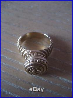 Vintage Retired Unique JAMES AVERY 14K Solid Gold African Beaded Ring Size 5.25