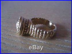 Vintage Retired Unique JAMES AVERY 14K Solid Gold African Beaded Ring Size 5.25