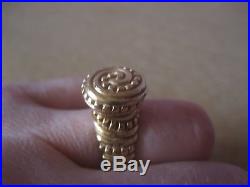 Vintage Retired Unique JAMES AVERY 14K Solid Gold African Beaded Ring Size 5.25