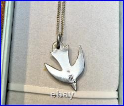 Vintage Sterling Silver. 925 James Avery Dove of Peace Pendant Necklace 18L