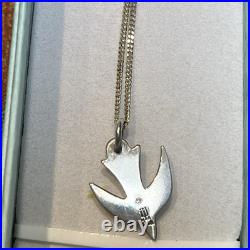 Vintage Sterling Silver. 925 James Avery Dove of Peace Pendant Necklace 18L