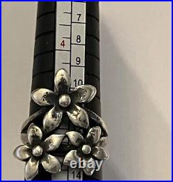 Vintage james avery sterling triple flower bouquet ring