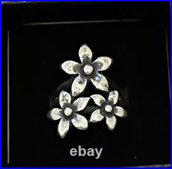 Vintage james avery sterling triple flower bouquet ring