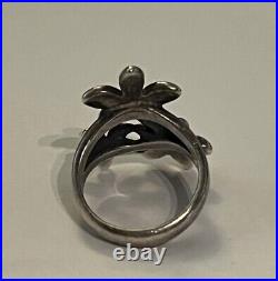 Vintage james avery sterling triple flower bouquet ring
