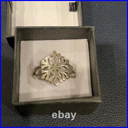 Vtg James Avery Signed Sterling Silver Snowflake Ring Sz 8 Retired Design