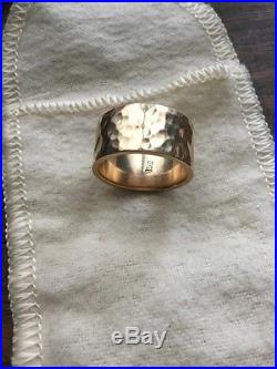 Women's James Avery 14K GOLD Hammered Ring Wedding Band Size 6.5